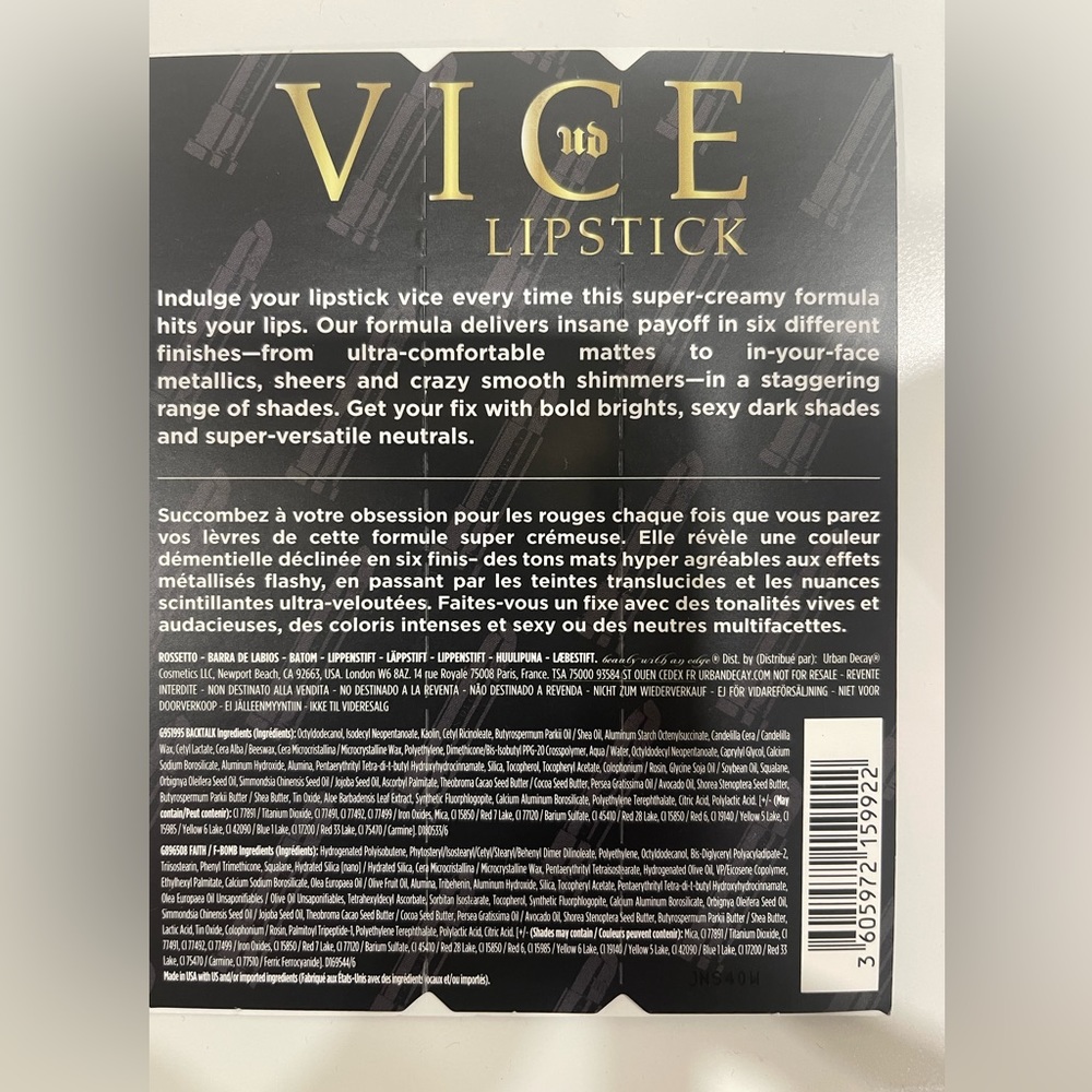 💄2/$20🔥🎉💄HOST PICK 🔥🎉💄URBAN DECAY LIPSTICK  SAMPLE CARD🔥🎉💄BRAND NEW💄 - Picture 3 of 3